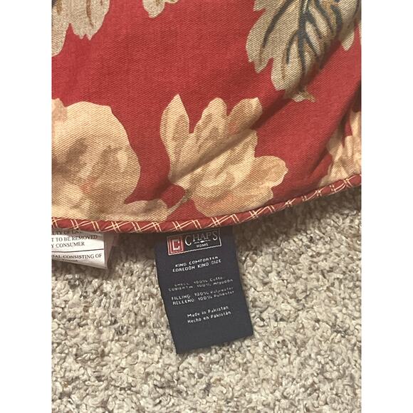 Ralph Lauren Chaps King Comforter & Shams Red ELIZABETH Floral Floral Gold - Picture 13 of 13